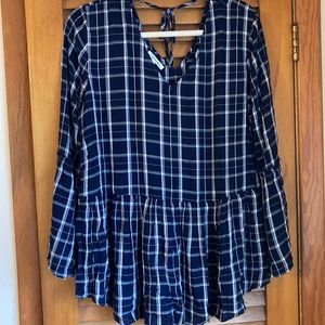 Blue and white plaid peplum top from Maurice’s size L